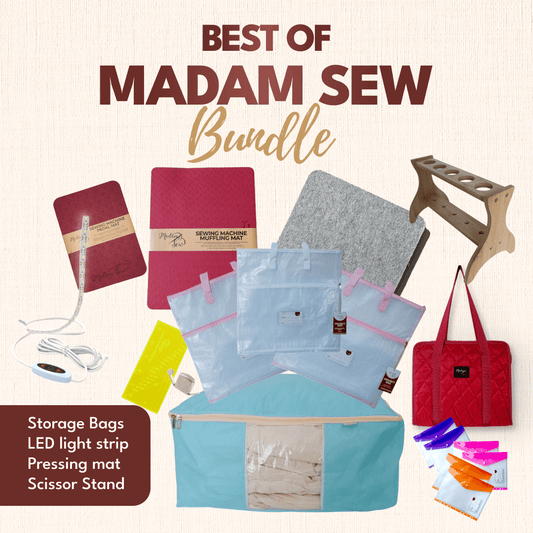 Best of Madam Sew - Favourite Tools - 2 Light Pink + 1 White Project Bags - MadamSew
