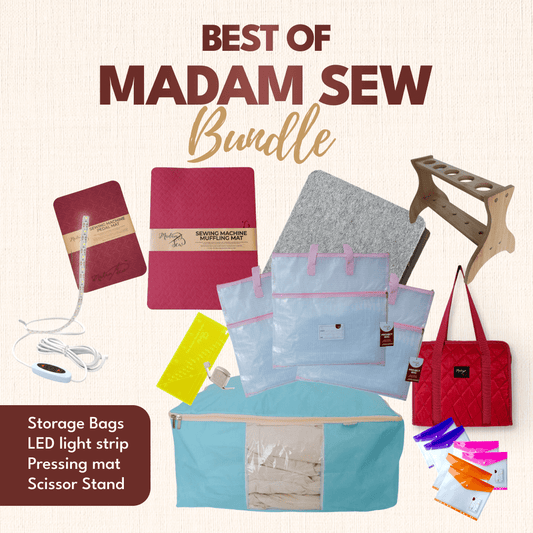 Best of Madam Sew - Favourite Tools with 3 Light Pink Project Bags - MadamSew