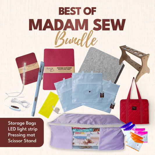 Best of Madam Sew - Favourite Tools with 3 White Project Bags - MadamSew