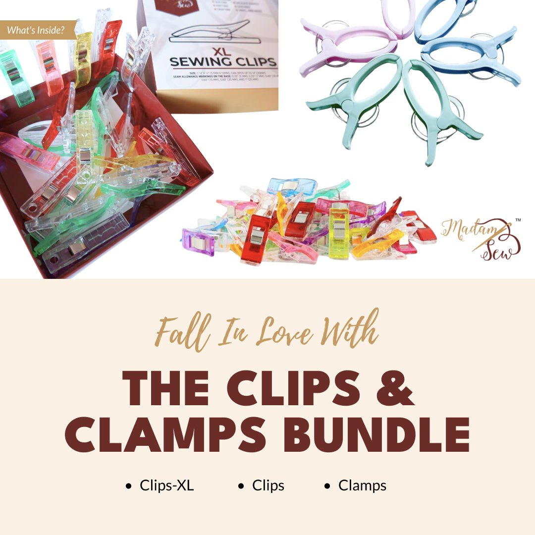 a bundle by Madam Sew with clips, clamps and xl clips