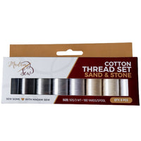 Cotton Thread - For Quilting and Sewing! - Sand & Stone Set - 8 Spools, 180 Yards Each - MadamSew