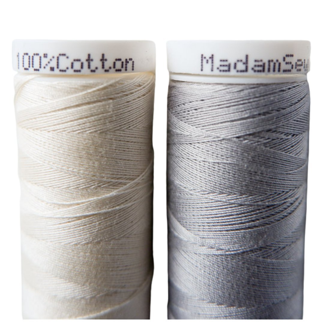 Cotton Thread - For Quilting and Sewing! - Sand & Stone Set - 8 Spools, 180 Yards Each - MadamSew