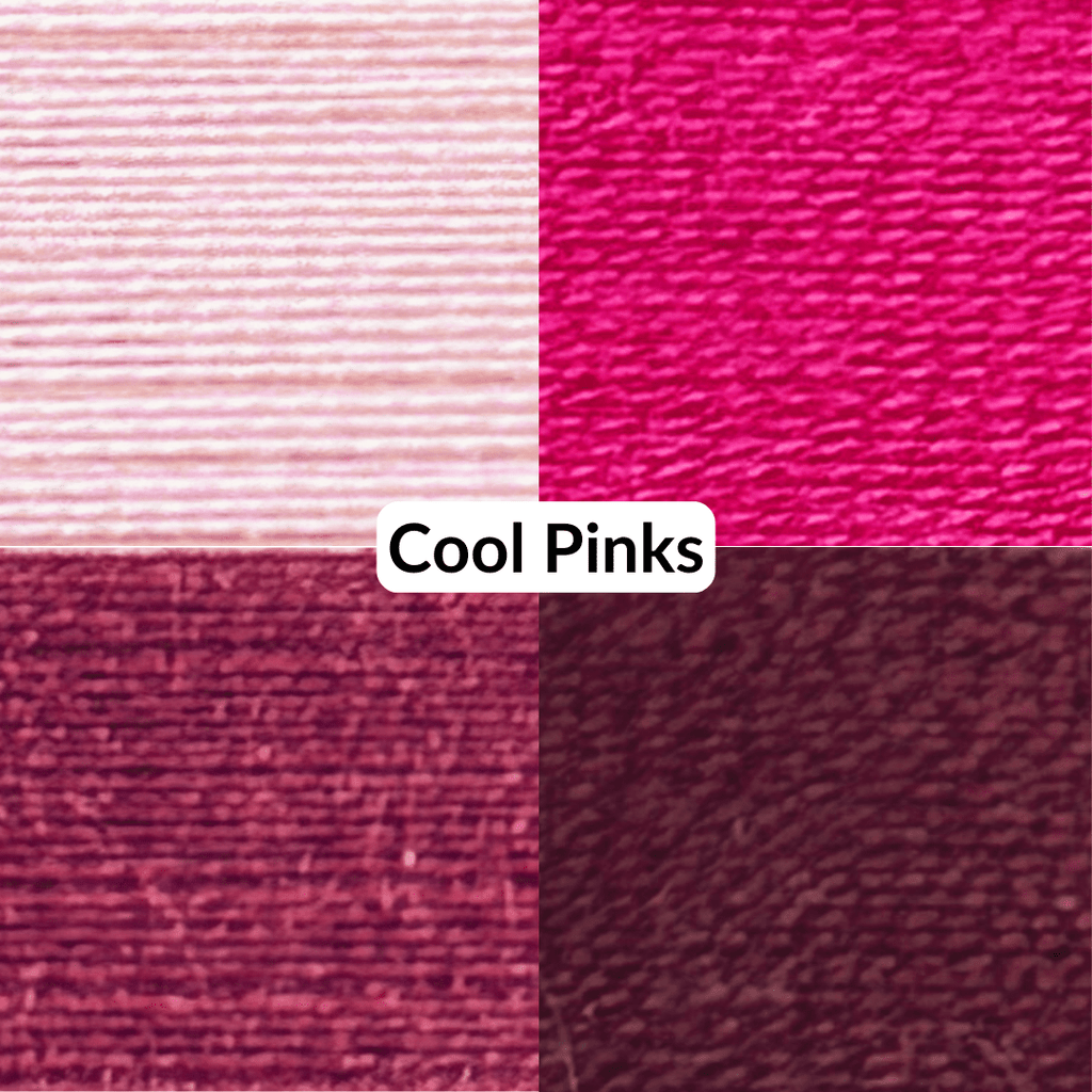 Cotton Thread Set - Cool Pinks! For Quilting and Sewing - 8 Spools, 4 Colors, 180 Yards Each - MadamSew