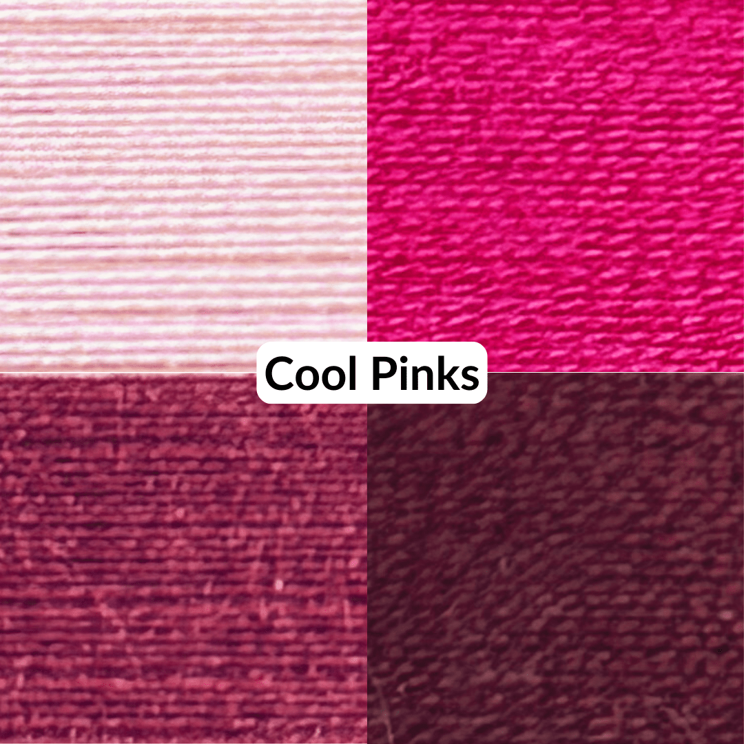 Cotton Thread Set - Cool Pinks! For Quilting and Sewing - 8 Spools, 4 Colors, 180 Yards Each - MadamSew