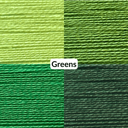 Cotton Thread Set - Greens! For Quilting and Sewing - 8 Spools, 4 Colors, 180 Yards Each - MadamSew