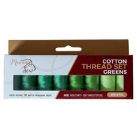 Cotton Thread Set - Greens! For Quilting and Sewing - 8 Spools, 4 Colors, 180 Yards Each - MadamSew