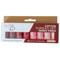 Cotton Thread Set - Warm Pinks! For Quilting and Sewing - 8 Spools, 4 Colors, 180 Yards Each - MadamSew