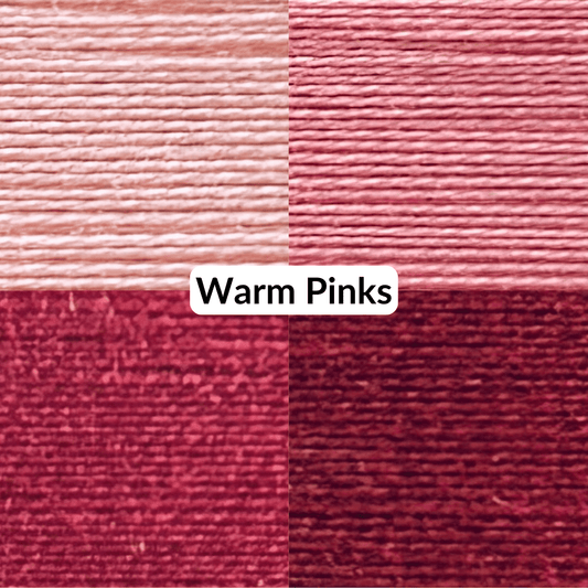 Cotton Thread Set - Warm Pinks! For Quilting and Sewing - 8 Spools, 4 Colors, 180 Yards Each - MadamSew