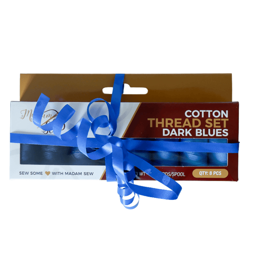 Cotton Thread Sets - Dark Blues! For Quilting and Sewing - 8 Spools, 4 Colors, 180 Yards Each - MadamSew