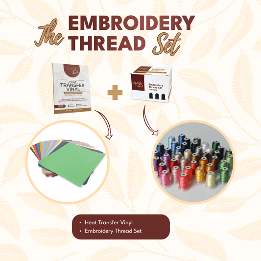 Embroidery Thread Set & Heat Transfer Vinyl Bundle - MadamSew