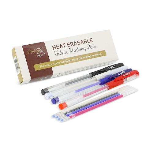 Heat Erasable Fabric Marking Pens - 4 colors + 4 refills by MadamSew