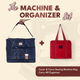 Navy quilted Cover & Carry sewing machine bag plus red quilted Carry All organizer