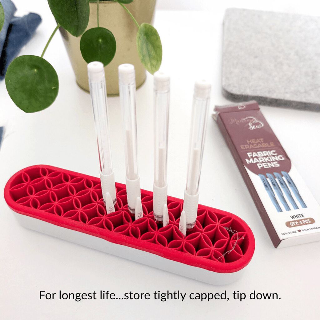 Madam Sew White Heat Erasable Fabric Marking Pens – 4 Pack - MadamSew