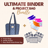 Mega Organization Bundle - 3 Pack Project Bag - Navy - MadamSew
