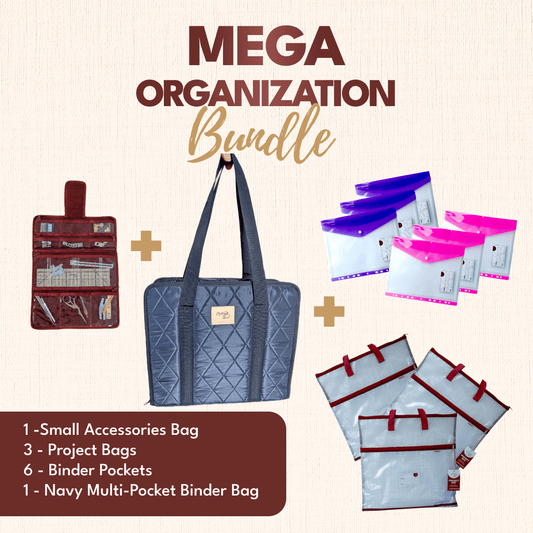 Mega Organization Bundle - Red Edition - Navy Binder Pocket - MadamSew