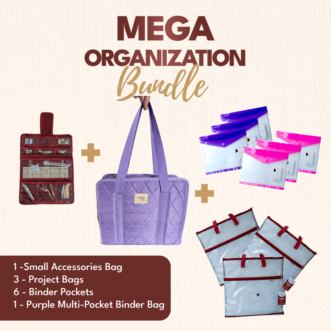 Mega Organization Bundle - Red Edition - Purple Binder Pocket - MadamSew