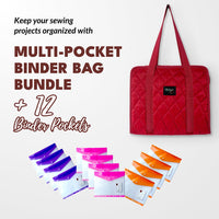 Multi - pocket Binder Bag + 12 Binder Pockets Bundle - MadamSew