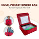 Details of how to carry the red Madam Sew binder bag