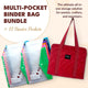 Multi - pocket Binder Bag + 12 Binder Pockets Bundle - MadamSew