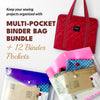 Multi - pocket Binder Bag + 12 Binder Pockets Bundle - MadamSew