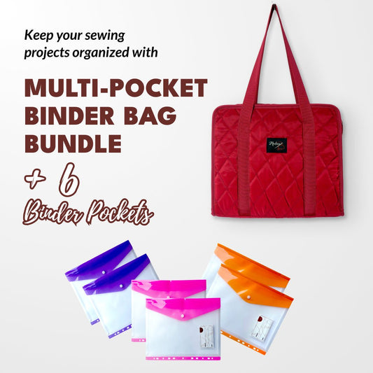 Multi - pocket Binder Bag + 6 Binder Pockets - MadamSew