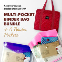 Multi - pocket Binder Bag + 6 Binder Pockets - MadamSew