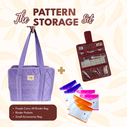 Pattern Storage Set - Binder Bag Purple, Binder Pockets & Accessories Bag - MadamSew