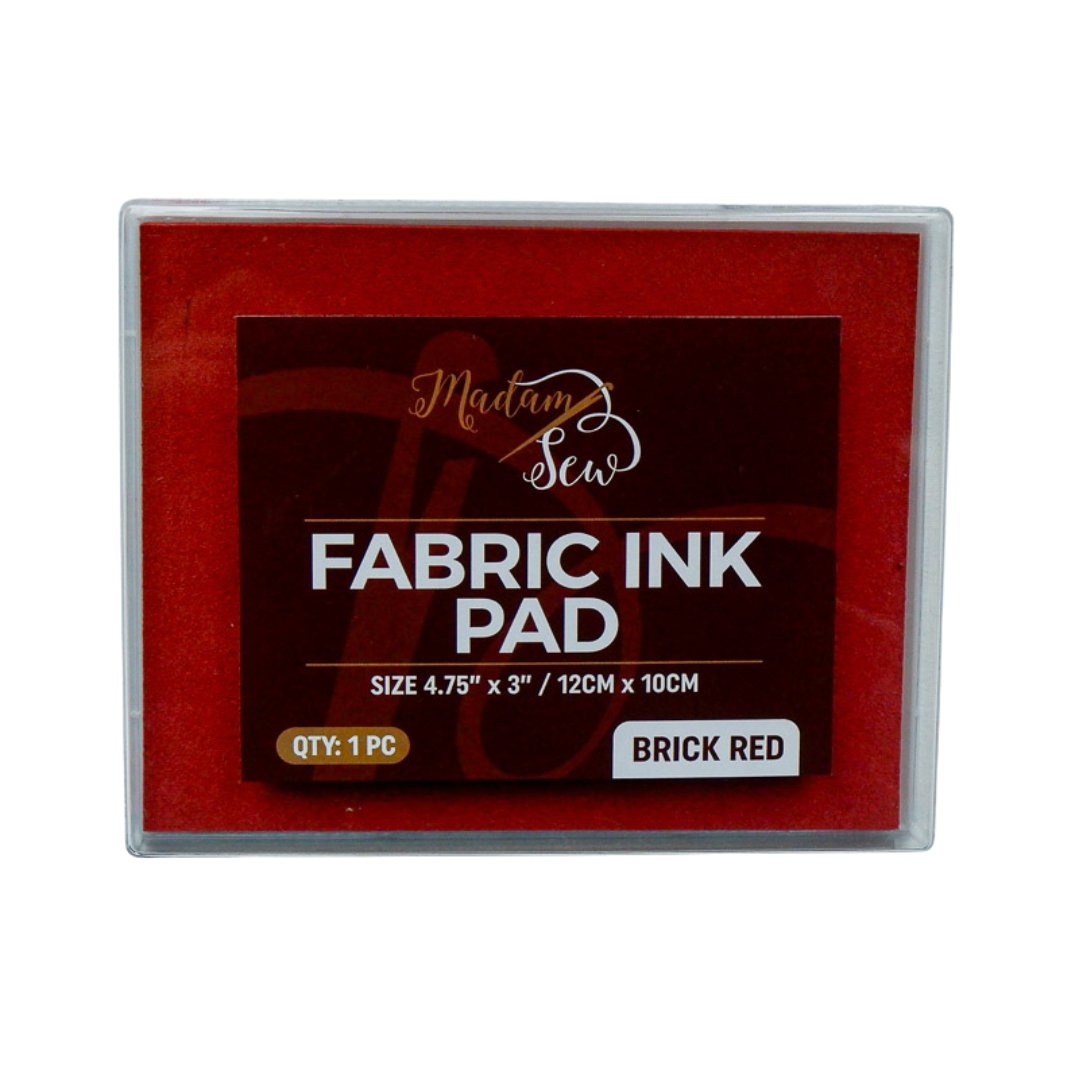 Permanent Fabric Ink Pad - Black or Brick Red - MadamSew