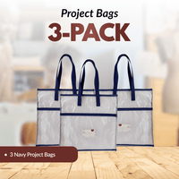 Project Bag 3-Pack - Navy Blue - MadamSew