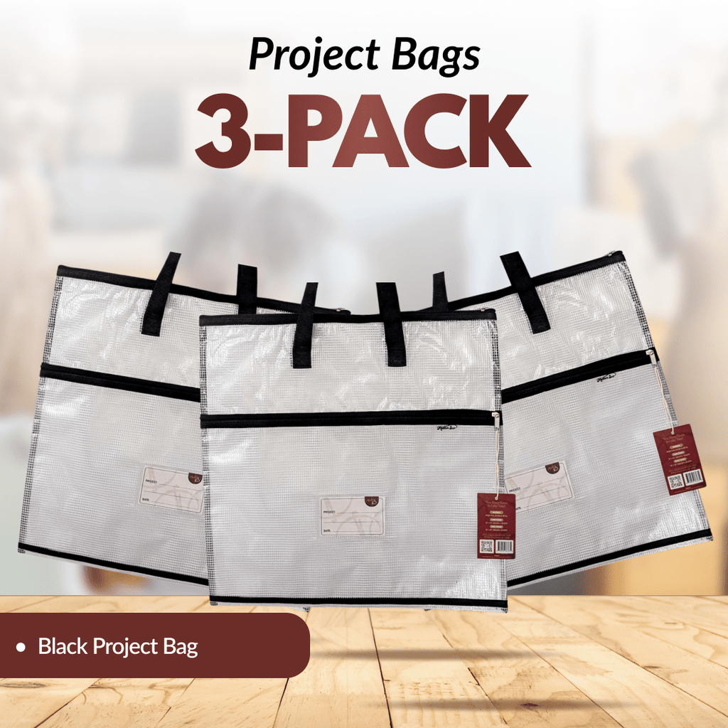 Project Bags - 3 Pack - All - in - Black - MadamSew