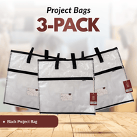 Project Bags - 3 Pack - All - in - Black - MadamSew