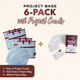 Project Bags (4 Red) - 6 Pack with Project Cards - MadamSew