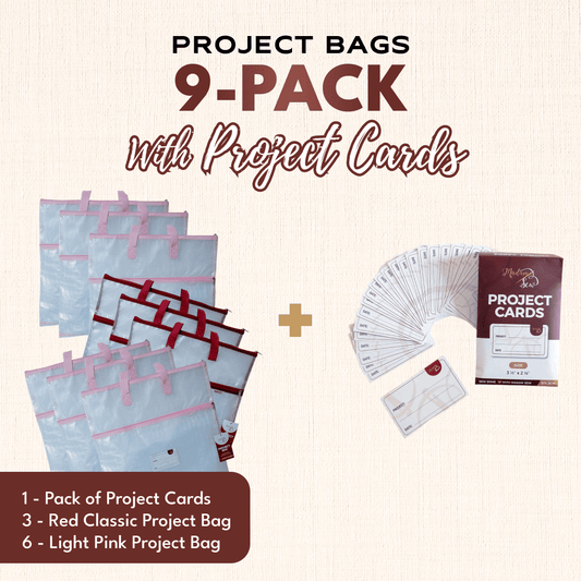 Project Bags (6 Light Pink) - 9 Pack with Project Cards - MadamSew