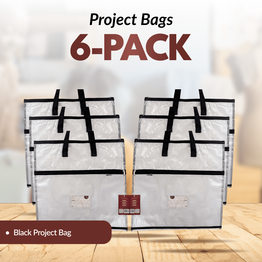 Project Bags - 6 Pack - All - in - Black - MadamSew