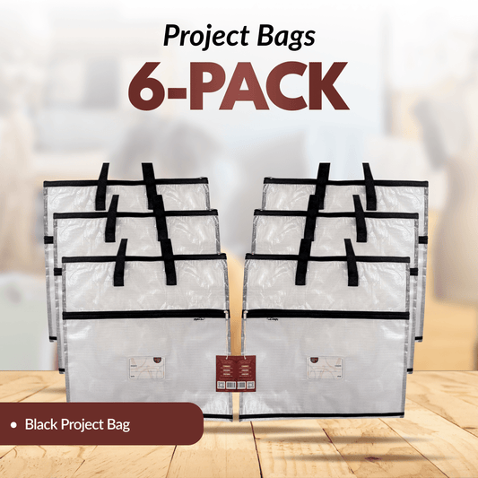Project Bags - 6 Pack - All - in - Black - MadamSew