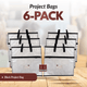 Project Bags - 6 Pack - All - in - Black - MadamSew