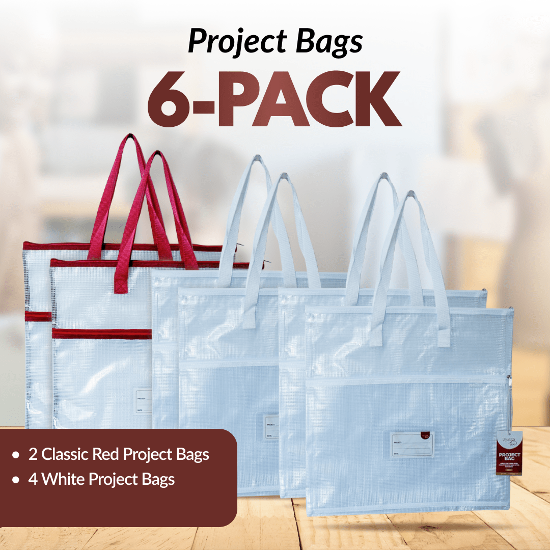 Project Bags - 6 Pack - Four White - MadamSew