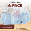 Project Bags - 6 Pack - Four White with Light Pink - MadamSew