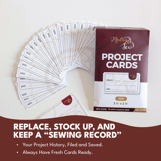 Project Bags (6 Red) - 9 Pack with Project Cards - MadamSew