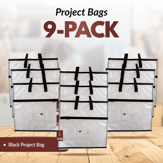 Project Bags - 9 Pack - All - in - Black - MadamSew
