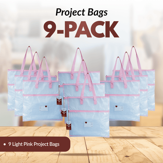 Project Bags - 9 Pack - All - in - Light Pink - MadamSew