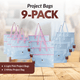 Project Bags - 9 Pack - Six Light Pink with White - MadamSew