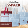 Project Bags - 9 Pack - Six White - MadamSew