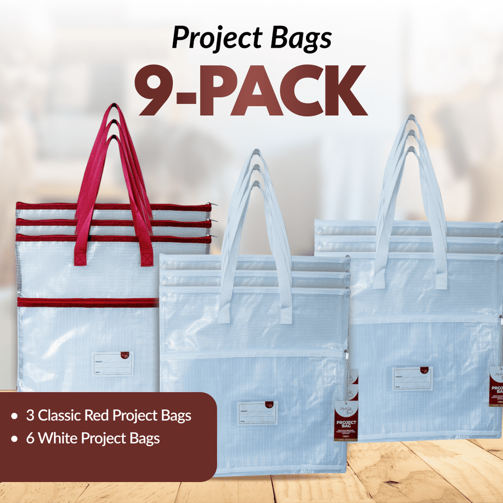 Project Bags - 9 Pack - Six White - MadamSew