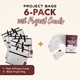 Project Bags (All Black) - 6 Pack with Project Cards - MadamSew