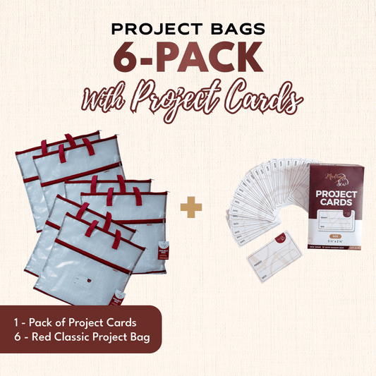 Project Bags (All Red) - 6 Pack with Project Cards - MadamSew