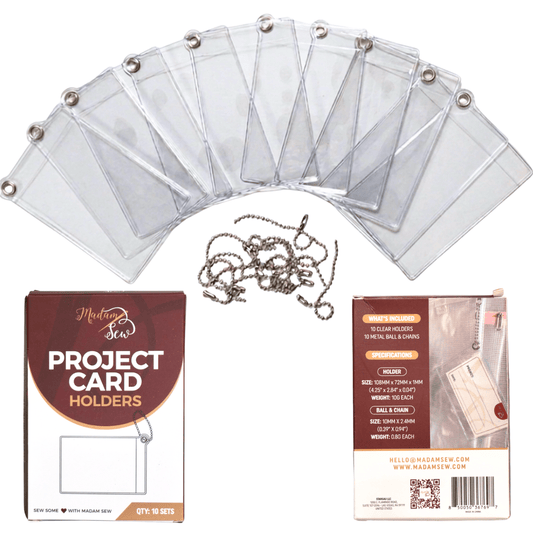 Project Card Holders – Clear Bag Tags for Project Bags - MadamSew