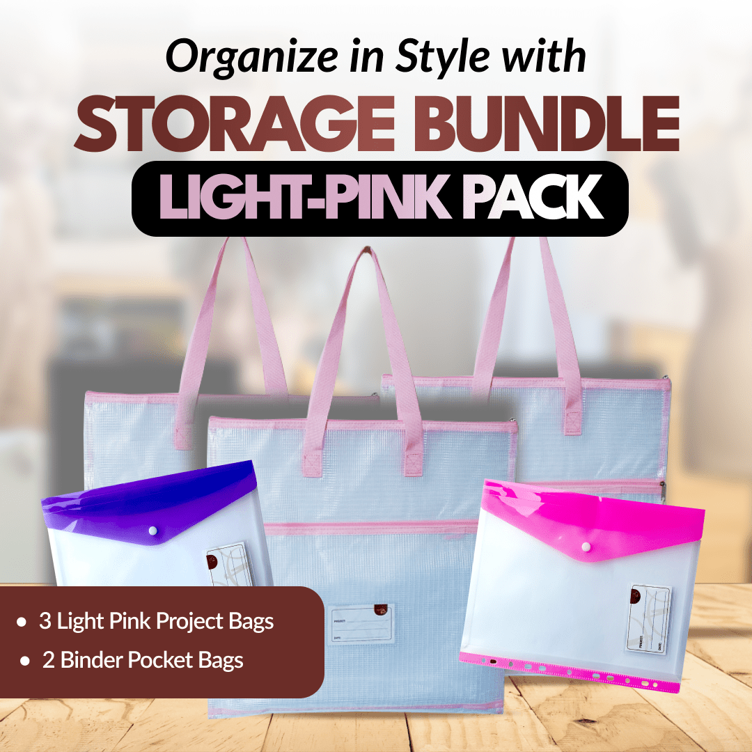 Project Storage Bundle - 5pcs - Light Pink - MadamSew