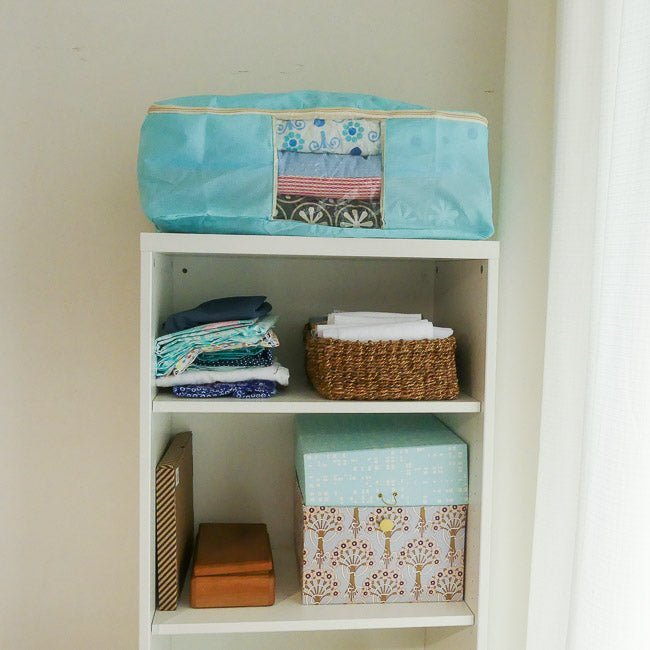 Quilt Storage Bag - Standard Size (22”L x 15”W x 8”H) - Turquoise - MadamSew