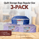 Quilt Storage Bags - 3 Pack - Regular Size (Lavender & Blue) - MadamSew